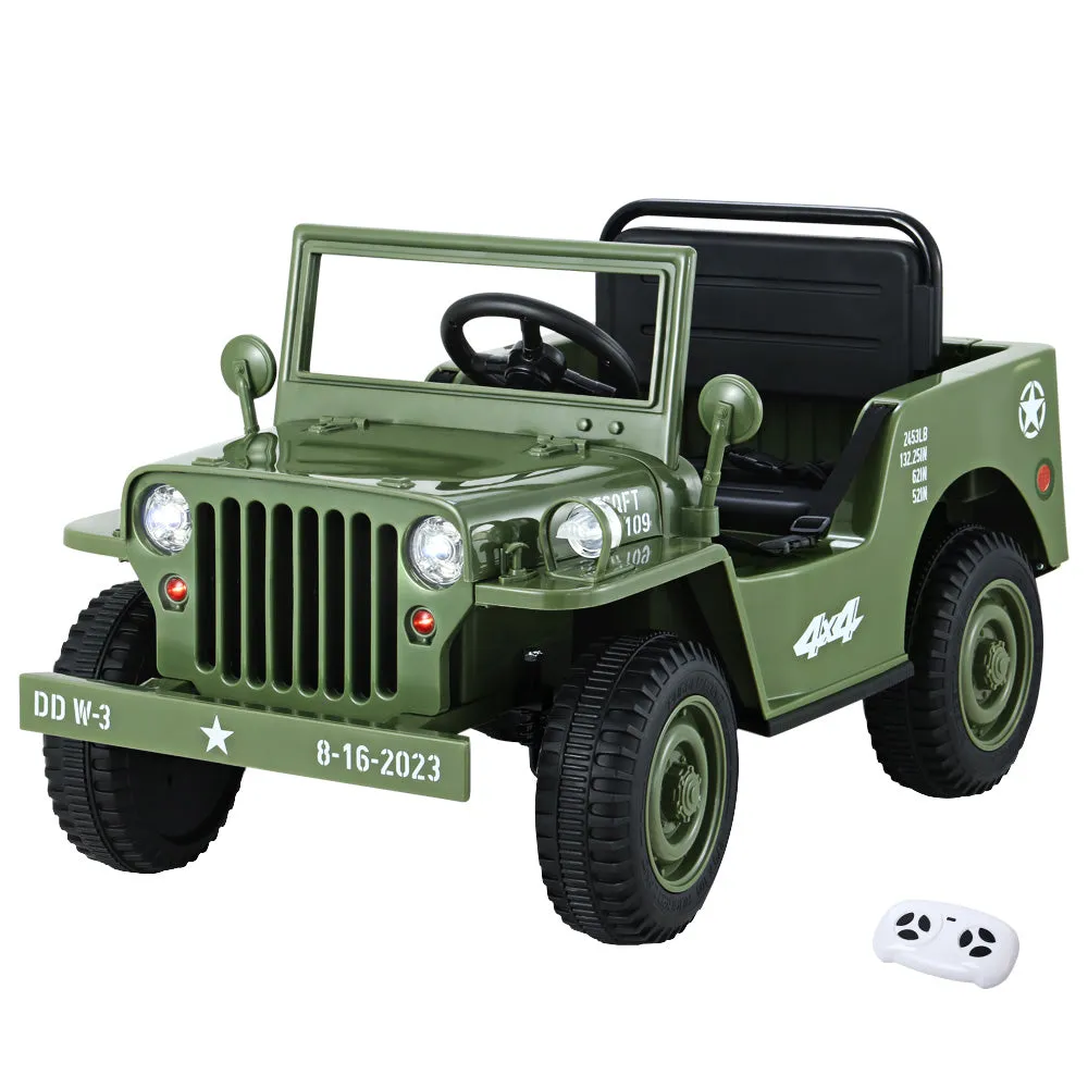 12V Kids Military Jeep Ride On Car with Remote - Rigo