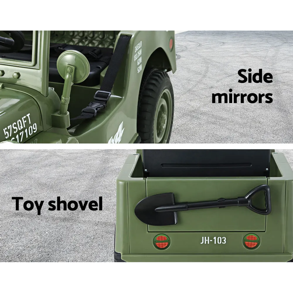 12V Kids Military Jeep Ride On Car with Remote - Rigo