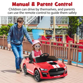 12V Kids Ride on Car Electric Licensed Ford Mustang Shelby GT500 for Kids Aged 3-8-Red