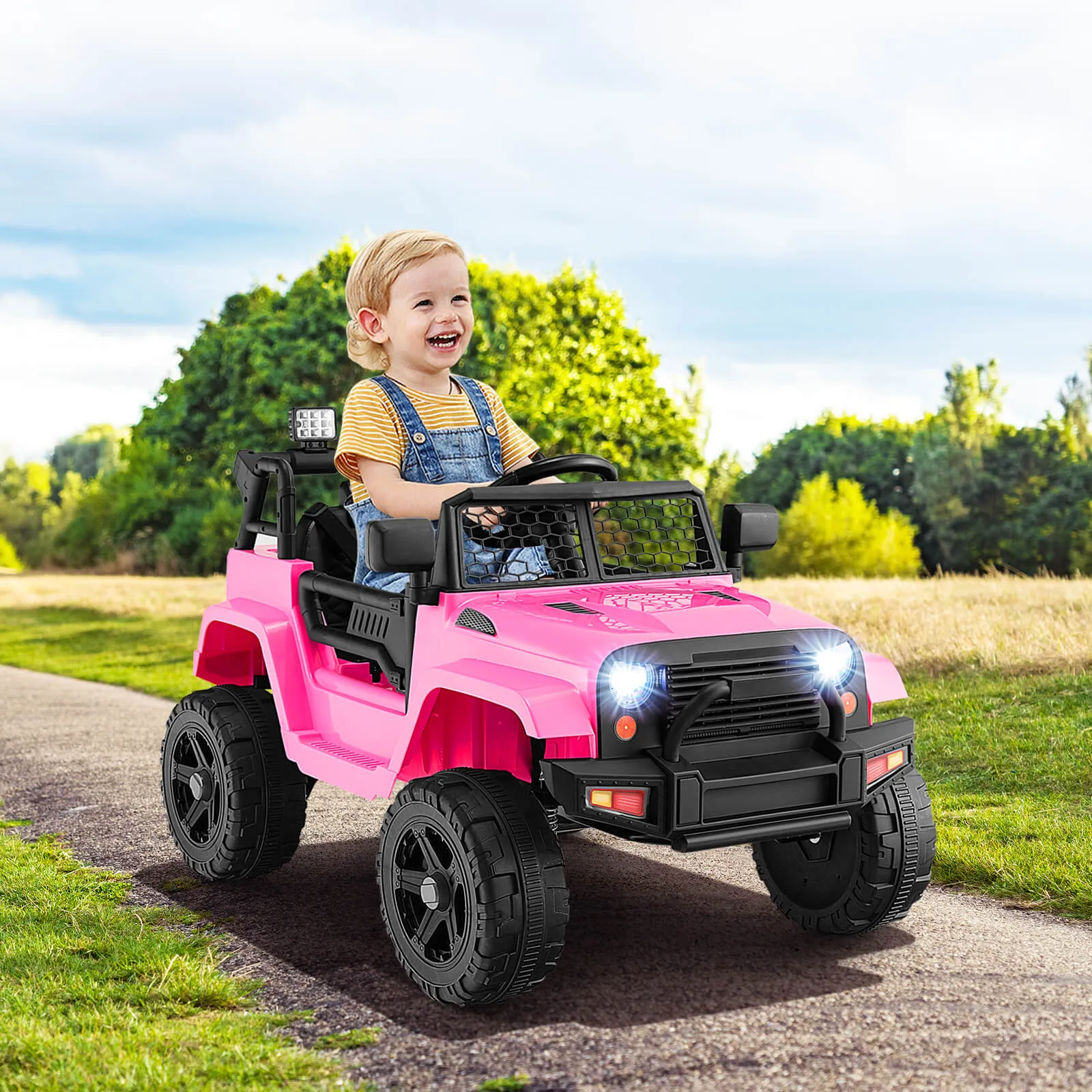 12V Kids Ride on Car with Remote Control and Music-Pink