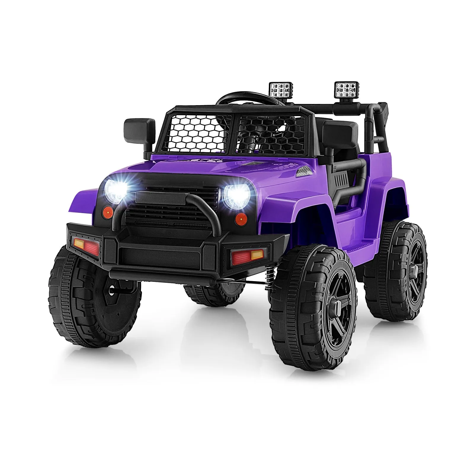 12V Kids Ride on Car with Remote Control and Music-Purple