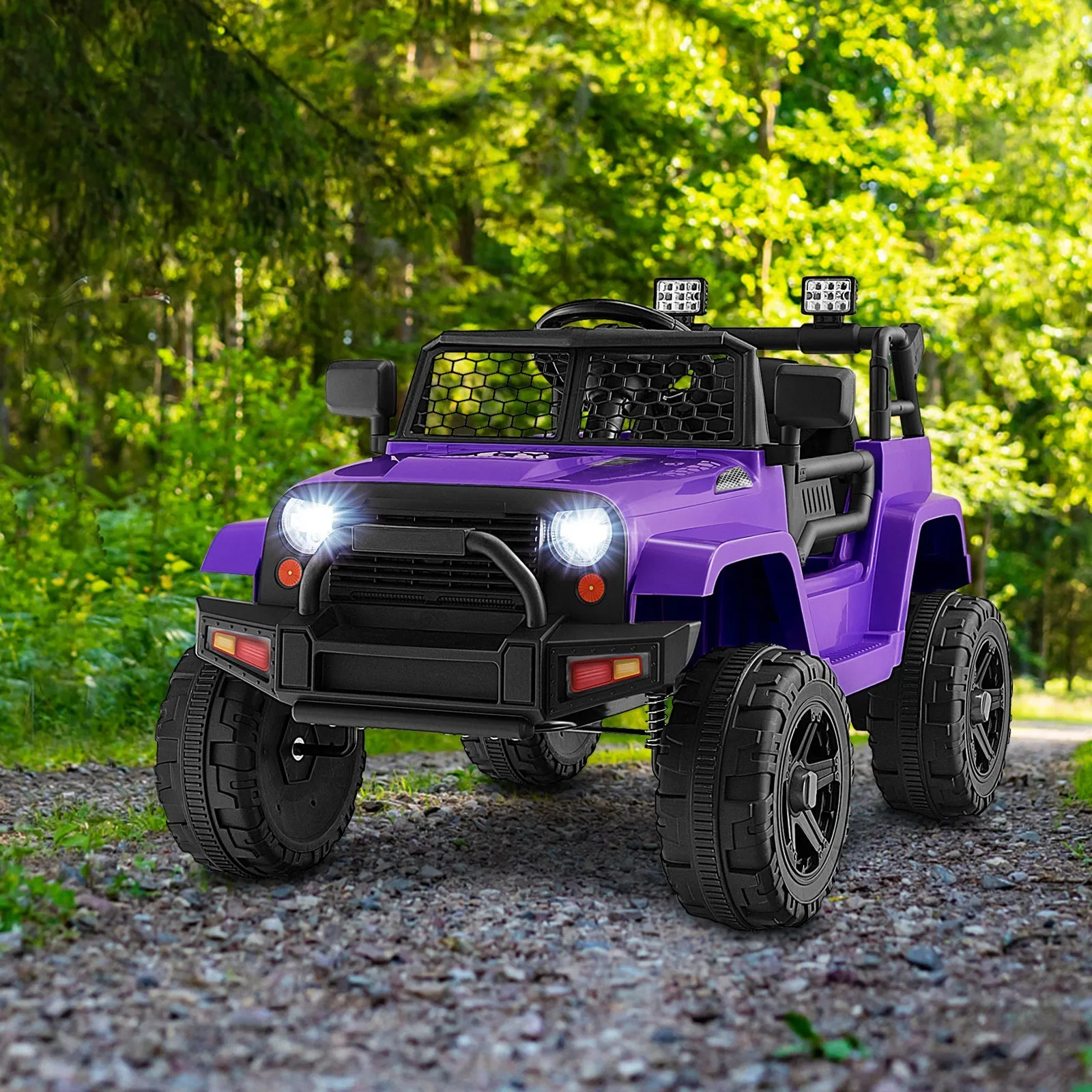 12V Kids Ride on Car with Remote Control and Music-Purple