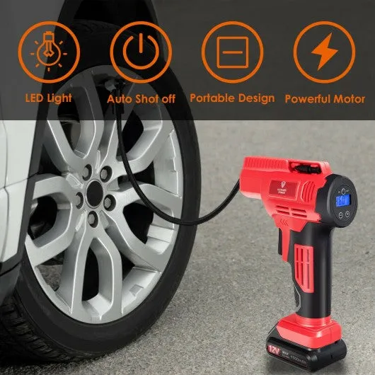 12V Portable Cordless Tire Inflator Air Compressor