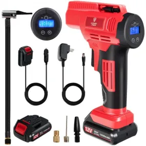 12V Portable Cordless Tire Inflator Air Compressor