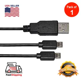 16 inch Micro USB Splitter Cable - Black