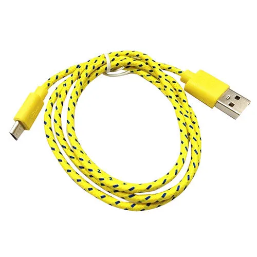 1m 2m 3m  Nylon Braided Fabric Micro USB Cable Charger Data Sync USB Cable Cord for Samsung Galaxy HTC Android Smart Phone 1pcs