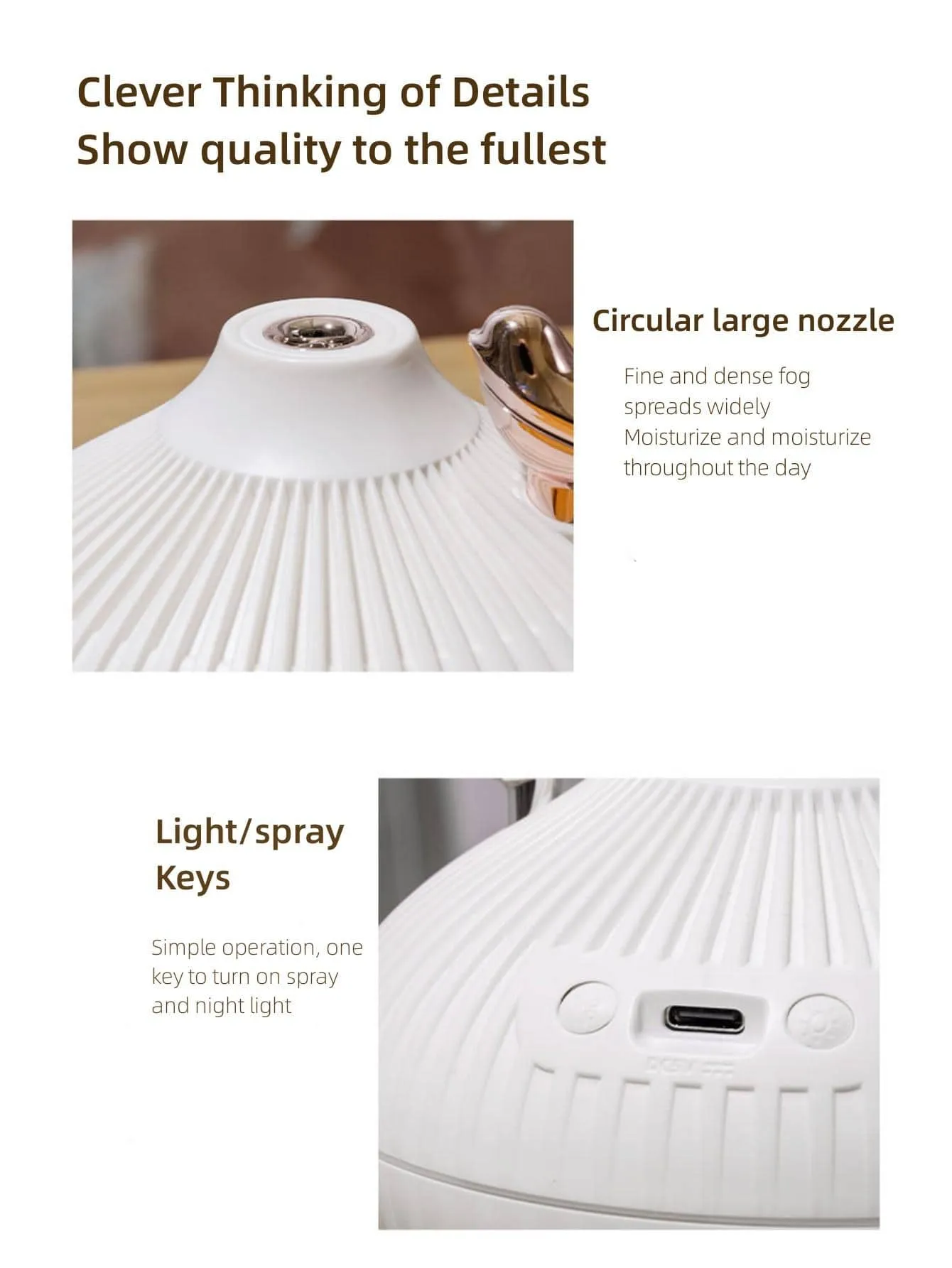 1pc USB Household Humidifier With Built-in Night Light