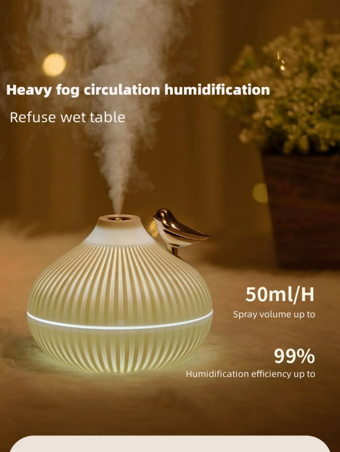 1pc USB Household Humidifier With Built-in Night Light