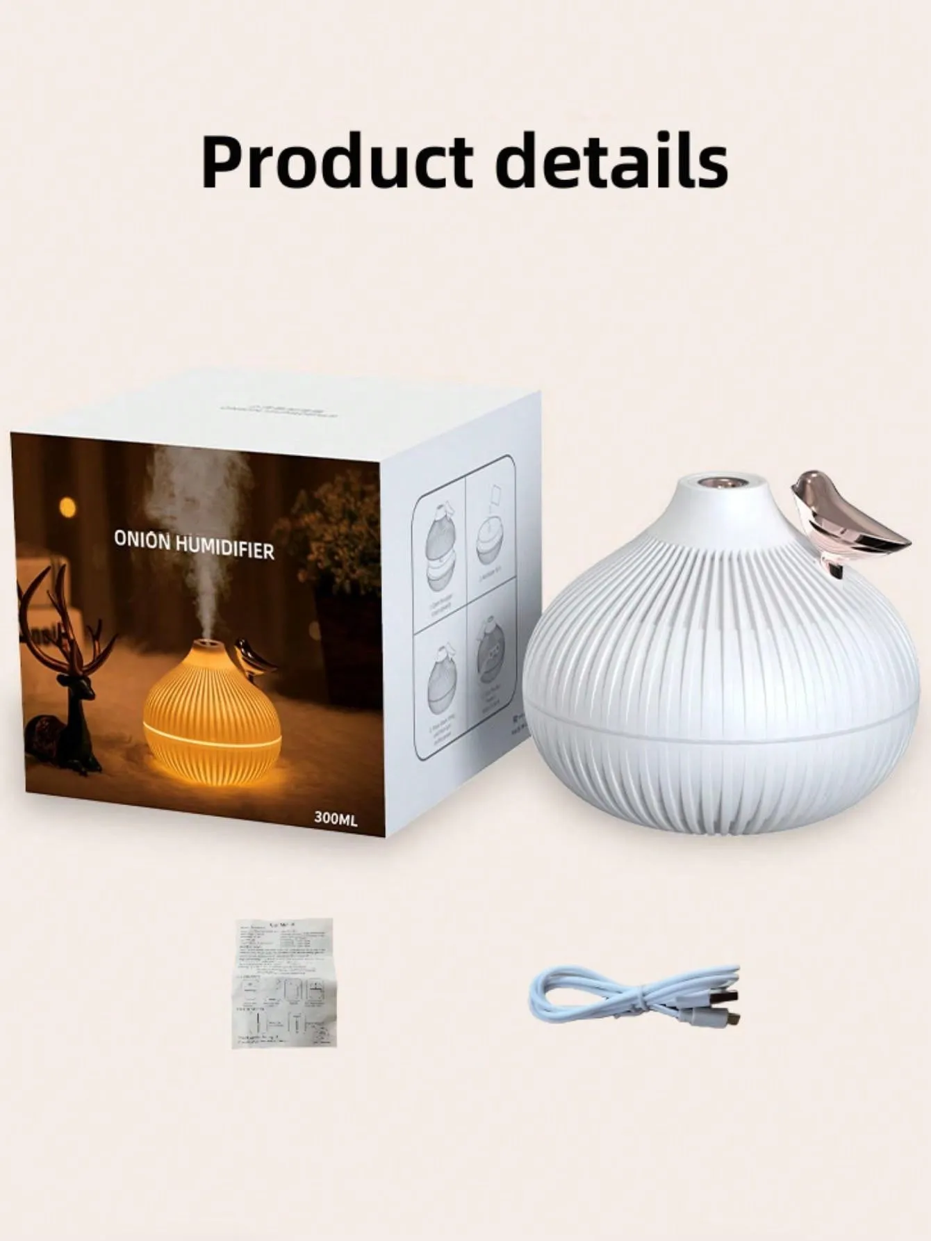 1pc USB Household Humidifier With Built-in Night Light