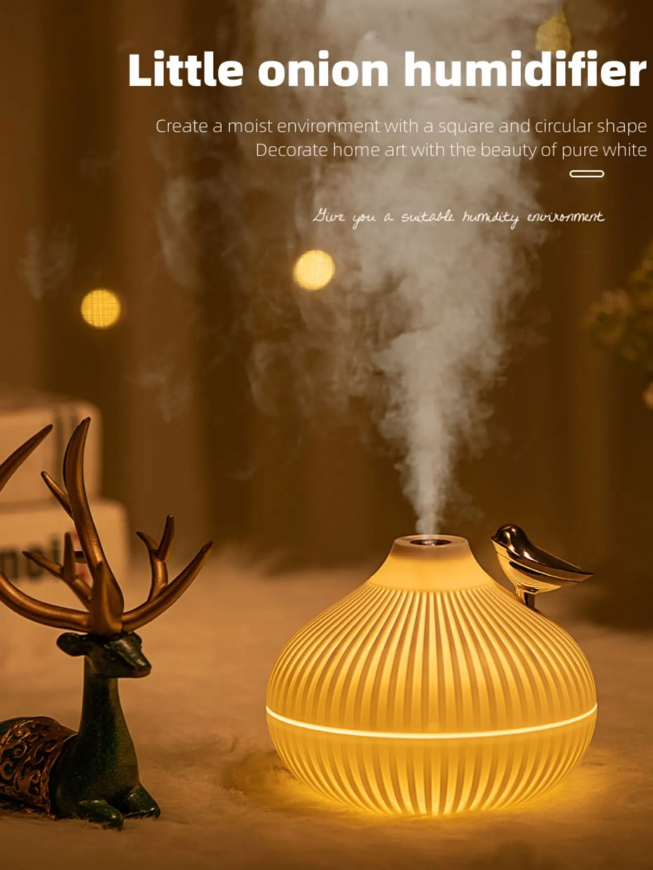 1pc USB Household Humidifier With Built-in Night Light