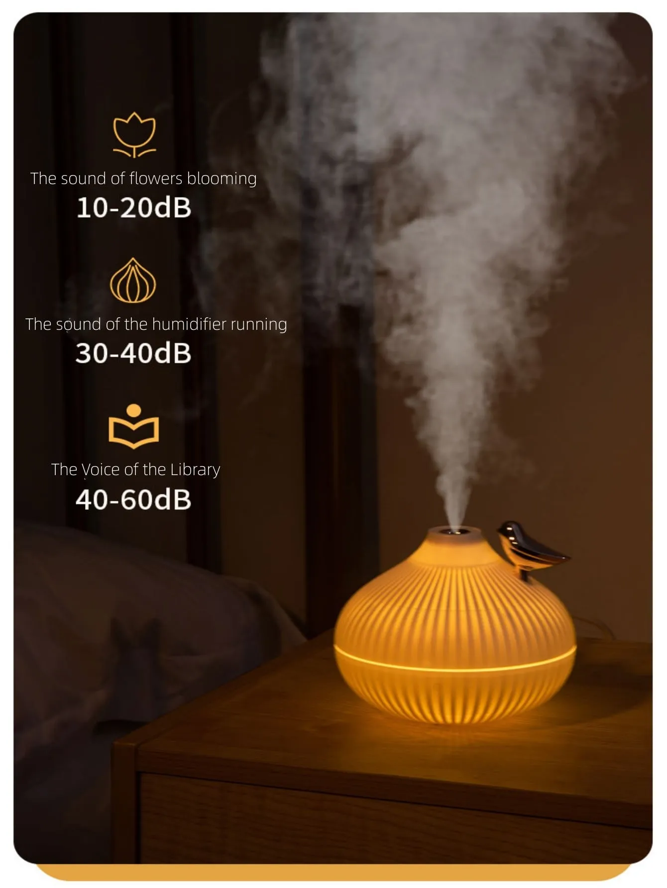 1pc USB Household Humidifier With Built-in Night Light