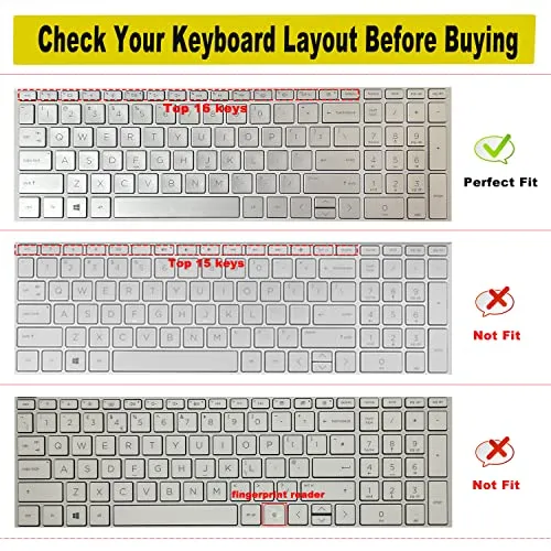 2PCS Keyboard Cover for 15.6" HP Pavilion 15t-er 15-eg 15t-eg 15-eh Series, HP 17.3" Laptop 17-cn 17-cp Series, HP 15t-eg200 15-eg2153cl 15-eg2373cl 15-er1047nr 15-eh2085wm 17-cn2063dx-Rainbow Clear