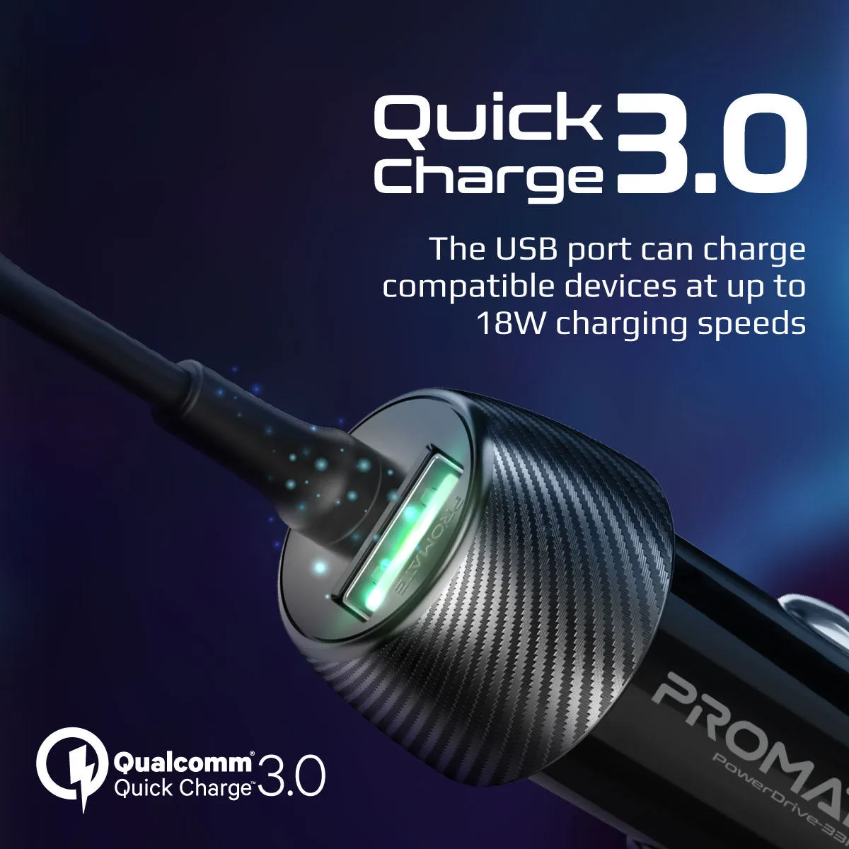 33W Quick Charging Car Charger with USB-C Cable