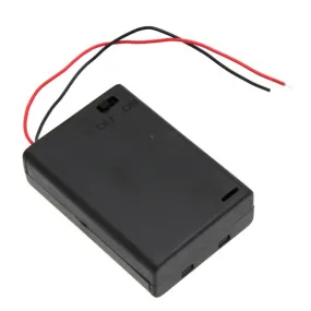 3xAA Covered Battery Holder with Switch and Leads