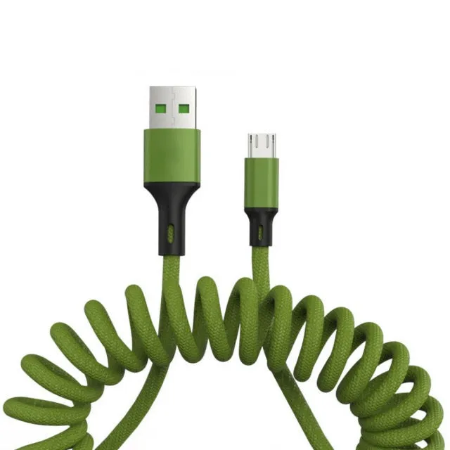 5A Micro USB Type-C Fast Charging Spring Cable