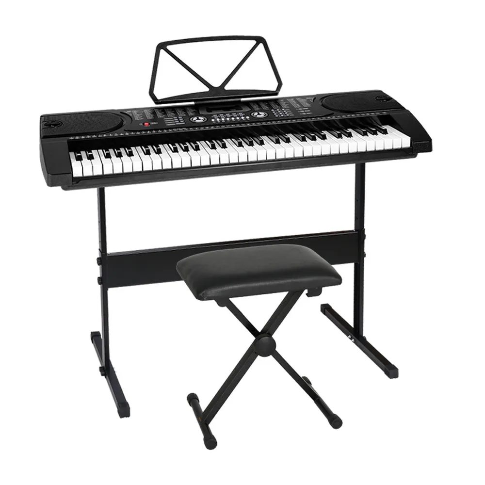 61-Key Digital Piano Keyboard w/ Stand Stool LED Display Alpha