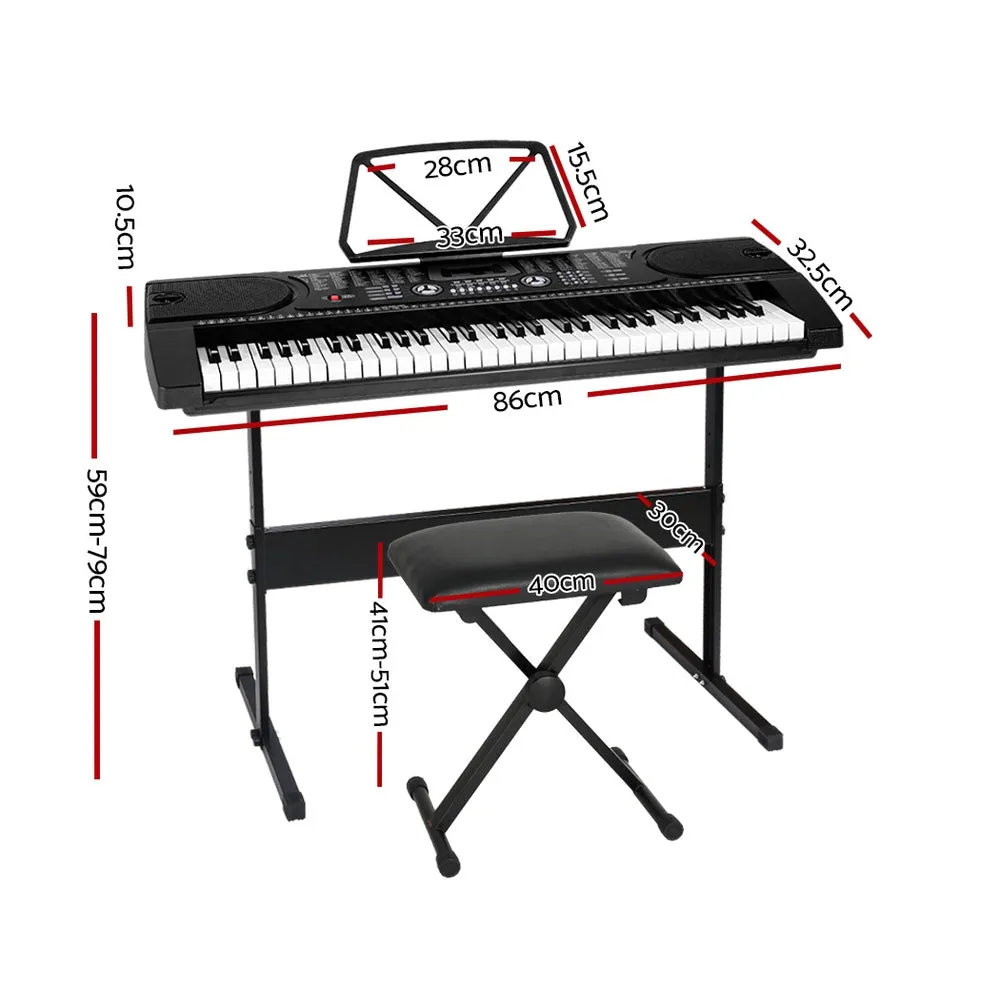 61-Key Digital Piano Keyboard w/ Stand Stool LED Display Alpha