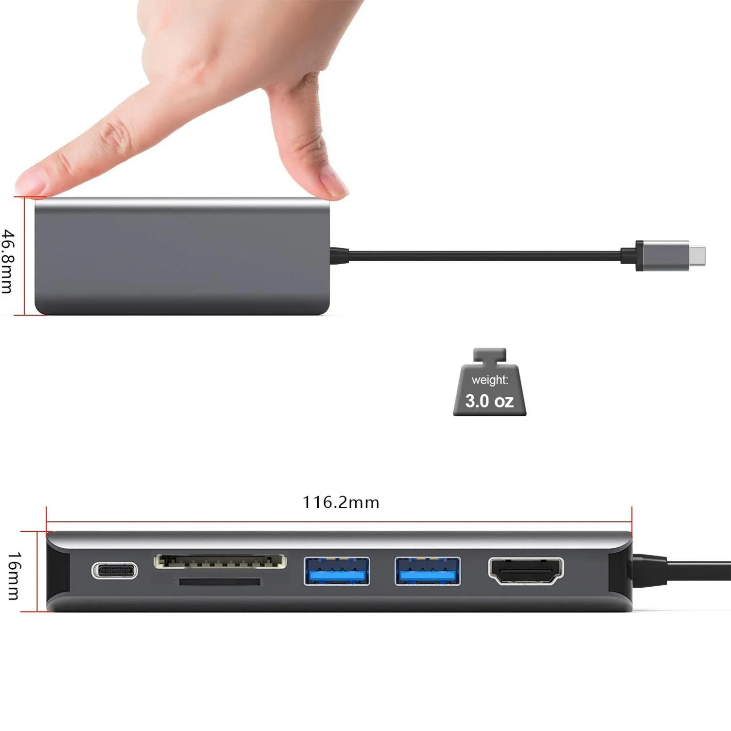 7 in 1 Extension Dock Hub Type-C to HDMI 4K with PD charging