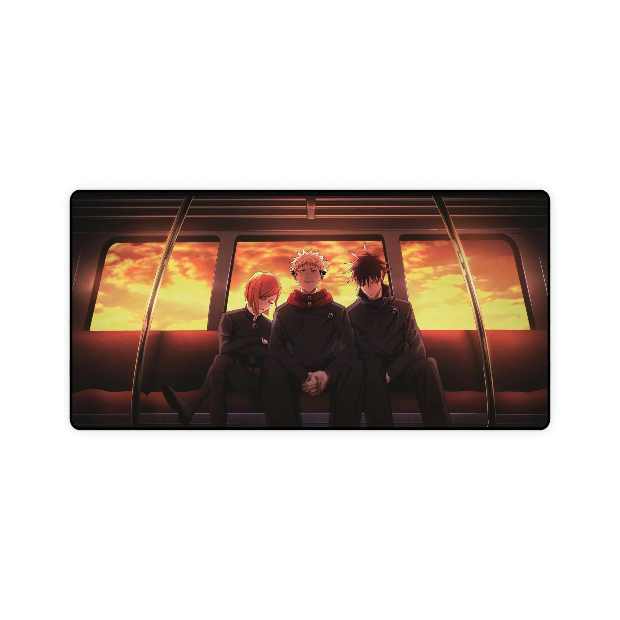 #7.3079, Jujutsu Kaisen, Yuji, Megumi, Nobara, Riding, Train, Mouse Pad (Desk Mat)