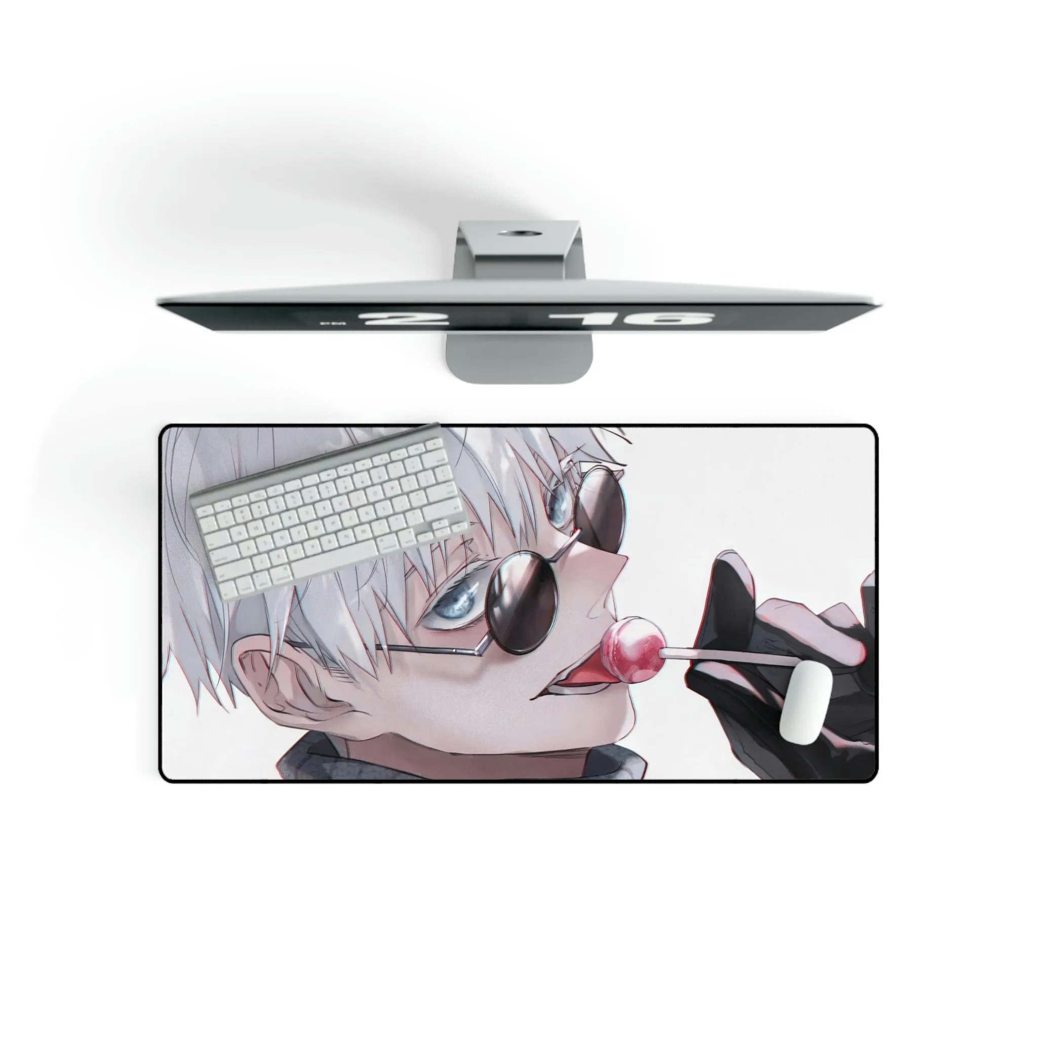 #7.3276, Satoru Gojo, Jujutsu Kaisen, Lollipop, Sunglasses, Mouse Pad (Desk Mat)