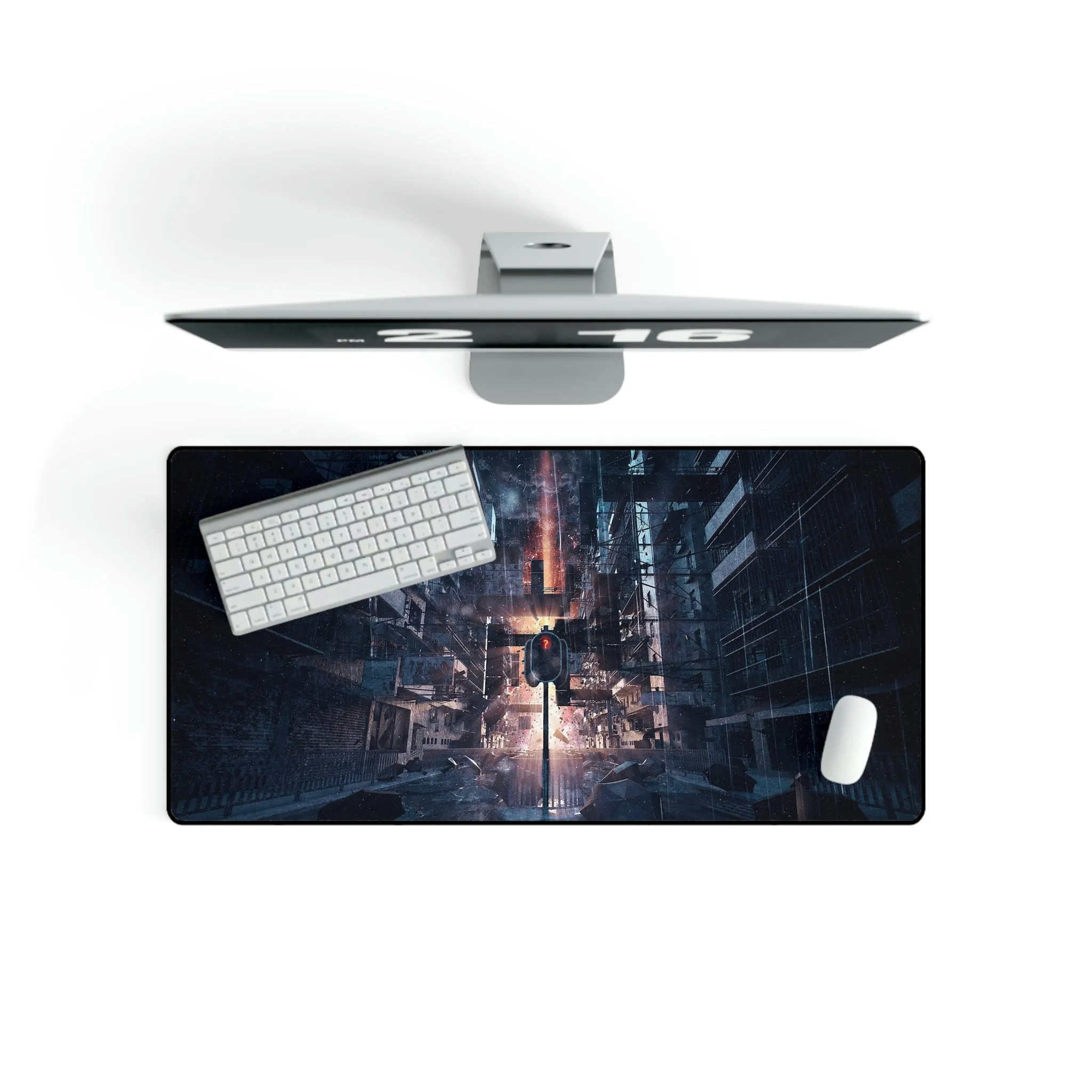 #8.2906, Buildings, Apartment, Explosion, Anime, Art, Mouse Pad (Desk Mat)