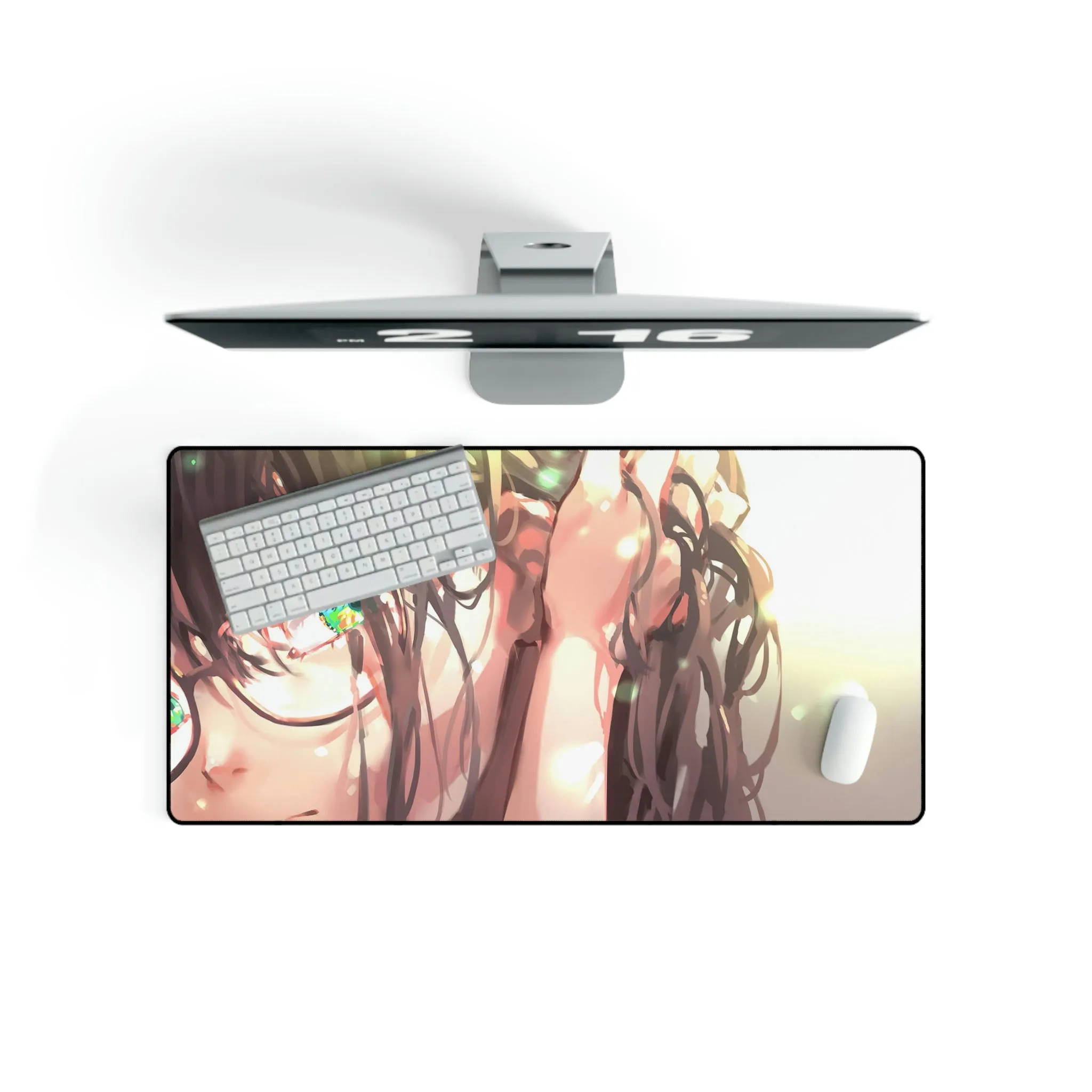 #8.2910, Anime, Girl, Glasses, Art, Mouse Pad (Desk Mat)