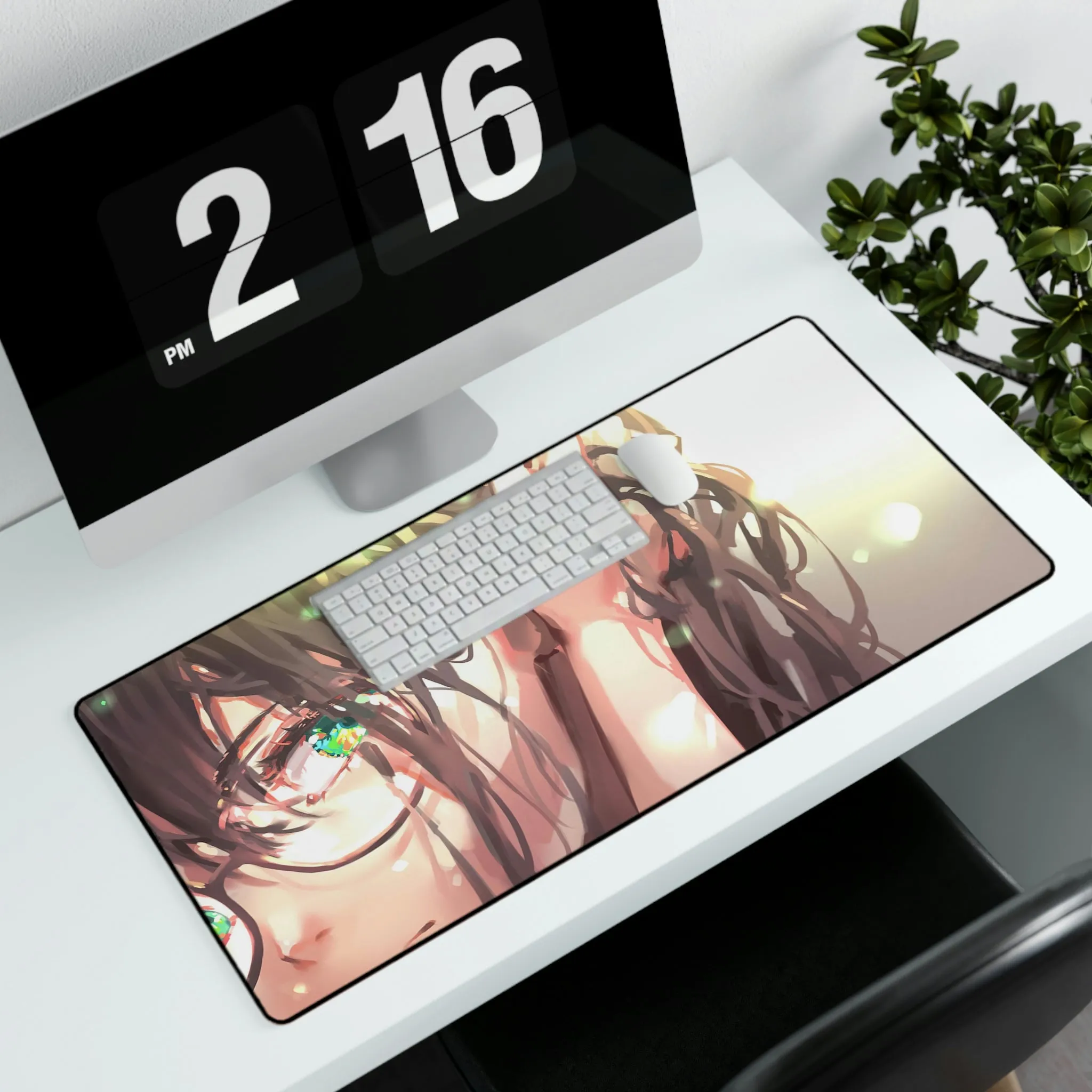 #8.2910, Anime, Girl, Glasses, Art, Mouse Pad (Desk Mat)