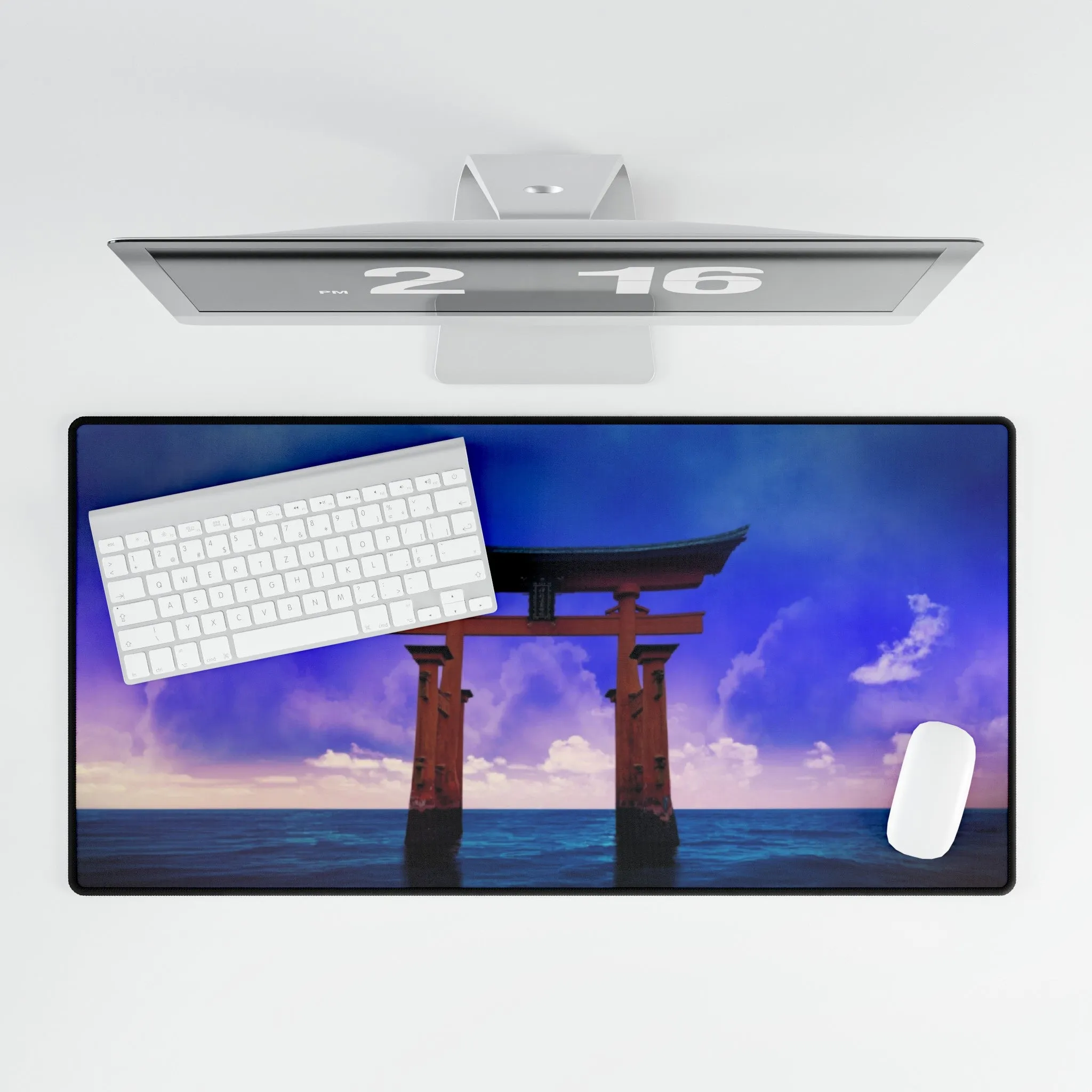 A Torii Gate in the Japanese Sea Mouse Pad (Desk Mat)