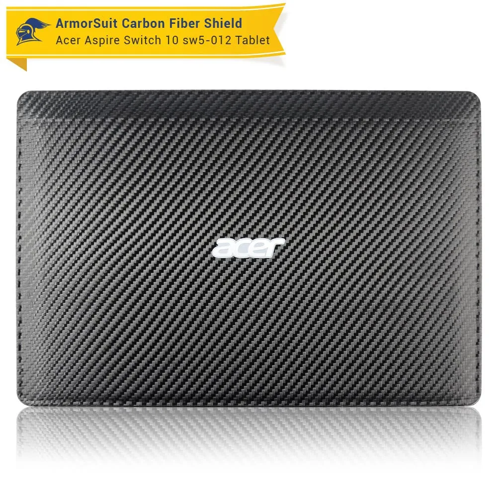 Acer Aspire Switch 10 (SW5-012) Screen Protector   Black Carbon Fiber Full Body Skin Protector (Tablet & Keyboard)