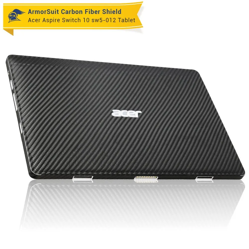 Acer Aspire Switch 10 (SW5-012) Screen Protector   Black Carbon Fiber Full Body Skin Protector (Tablet & Keyboard)