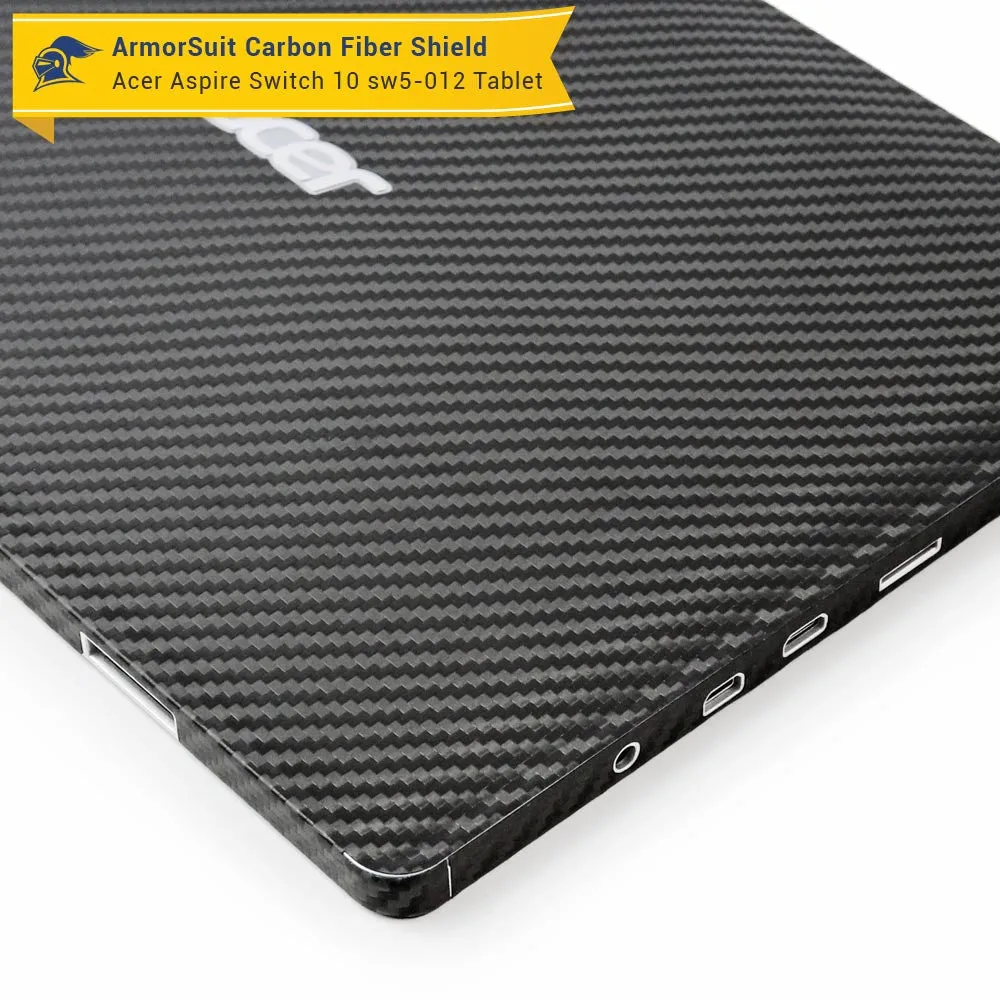 Acer Aspire Switch 10 (SW5-012) Screen Protector   Black Carbon Fiber Full Body Skin Protector (Tablet & Keyboard)