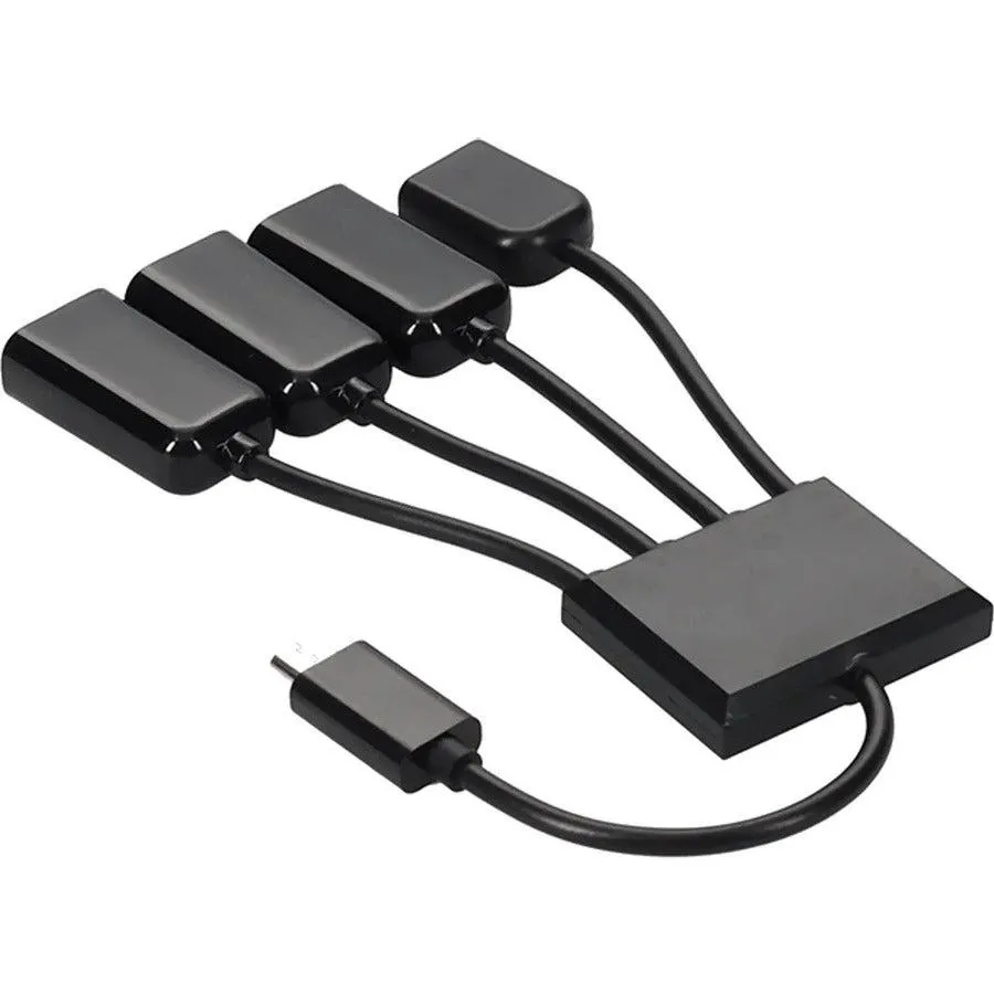 Addon Networks 8In Micro-Usb 2.0 (B) Male To Usb 2.0 (A) Female Black Hub