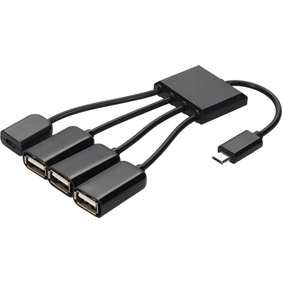 Addon Networks 8In Micro-Usb 2.0 (B) Male To Usb 2.0 (A) Female Black Hub