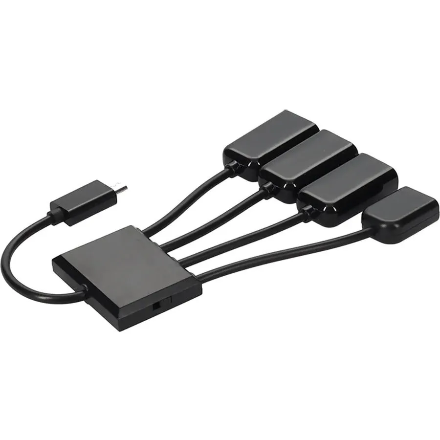 Addon Networks 8In Micro-Usb 2.0 (B) Male To Usb 2.0 (A) Female Black Hub