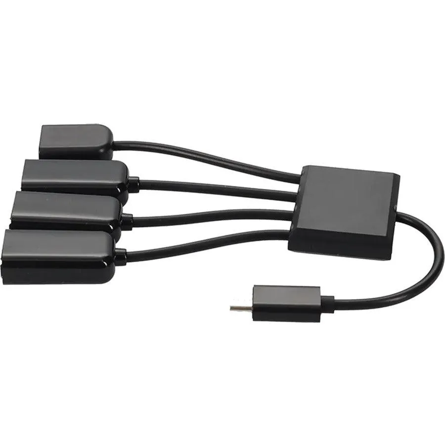 Addon Networks 8In Micro-Usb 2.0 (B) Male To Usb 2.0 (A) Female Black Hub