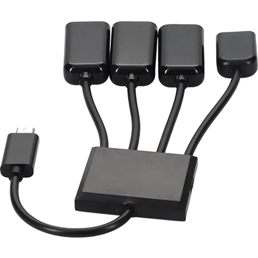 Addon Networks 8In Micro-Usb 2.0 (B) Male To Usb 2.0 (A) Female Black Hub