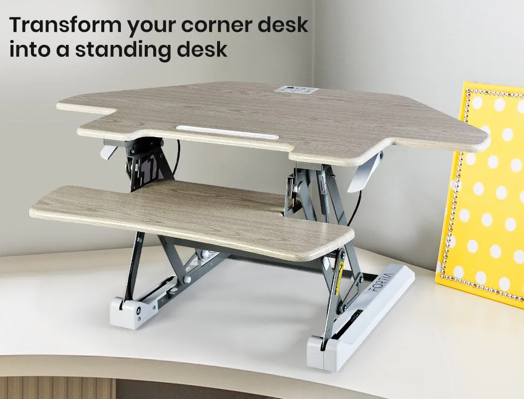 Adjustable Height Corner Desk Riser for Dual Monitors, Fortia