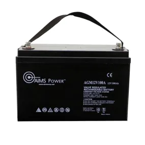 AIMS Power AGM 12V 100Ah Deep Cycle Battery Heavy Duty