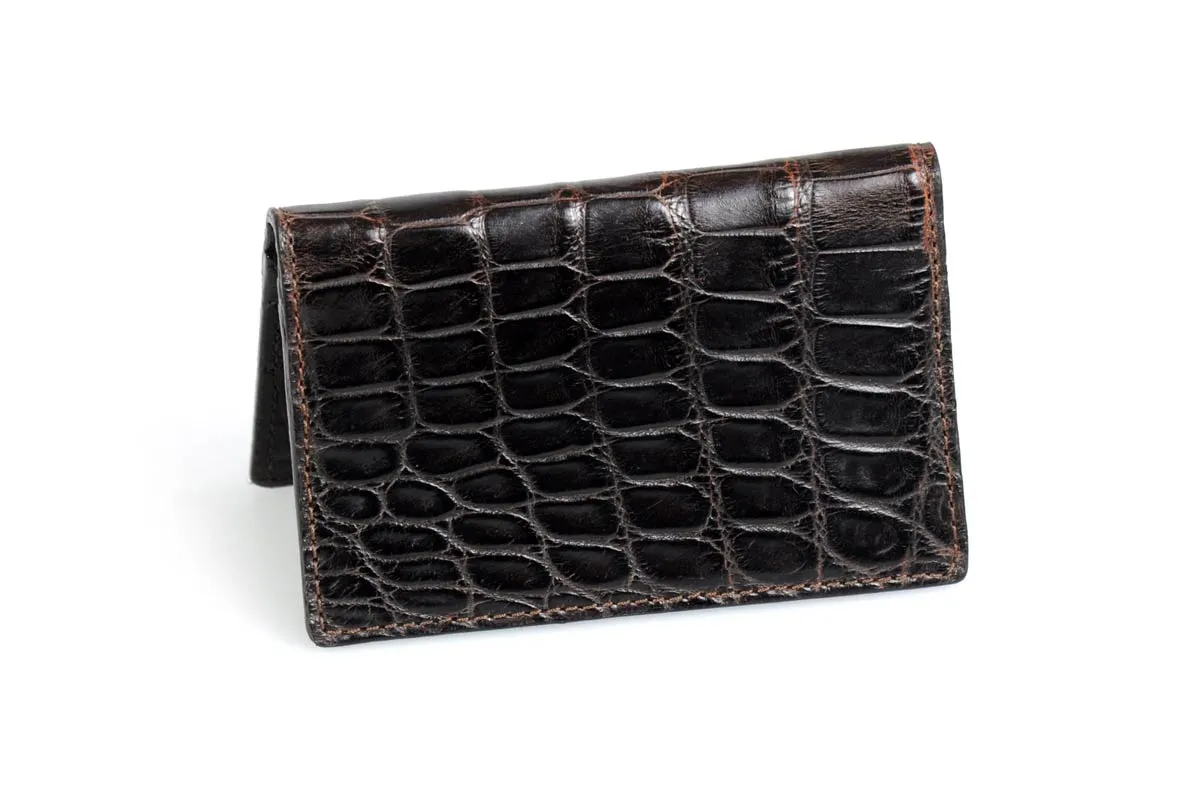 American Alligator Leather Business/Credit Card Case - Walnut Brown