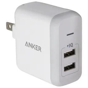 Anker PowerPort 2 (24-Watt) Dual USB Wall Charger - White/Gray (A2141)