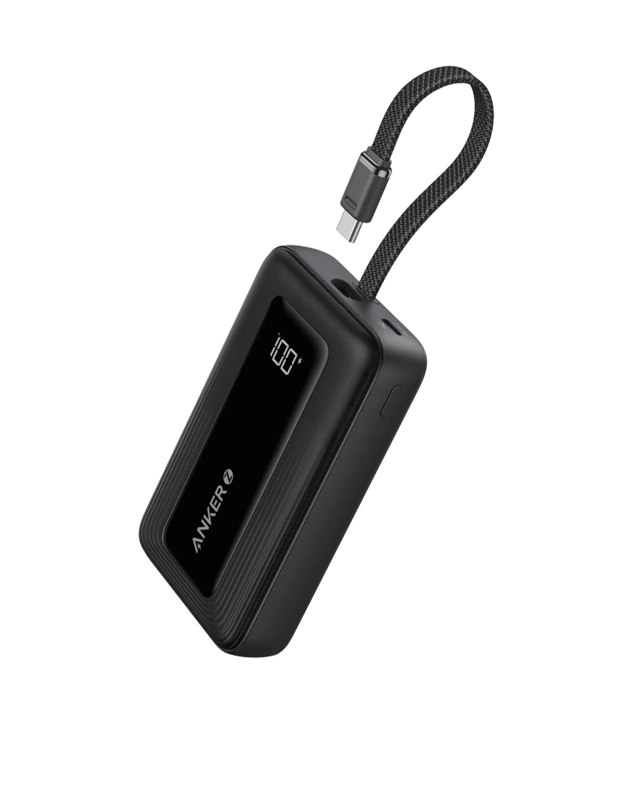 Anker Zolo Power Bank (10K, 30W) with a 5.4-inch (13.7 cm) built-in USB-C cable.