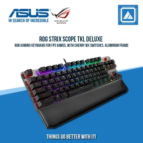 ASUS ROG STRIX SCOPE TKL DELUXE RGB MECHANICAL GAMING KEYBOARD (BLUE SWITCH) W/ WRIST REST