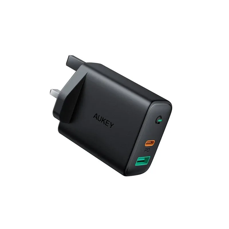 AUKEY Dual-Port Wall Charger with Dynamic Detect - 30W / Black