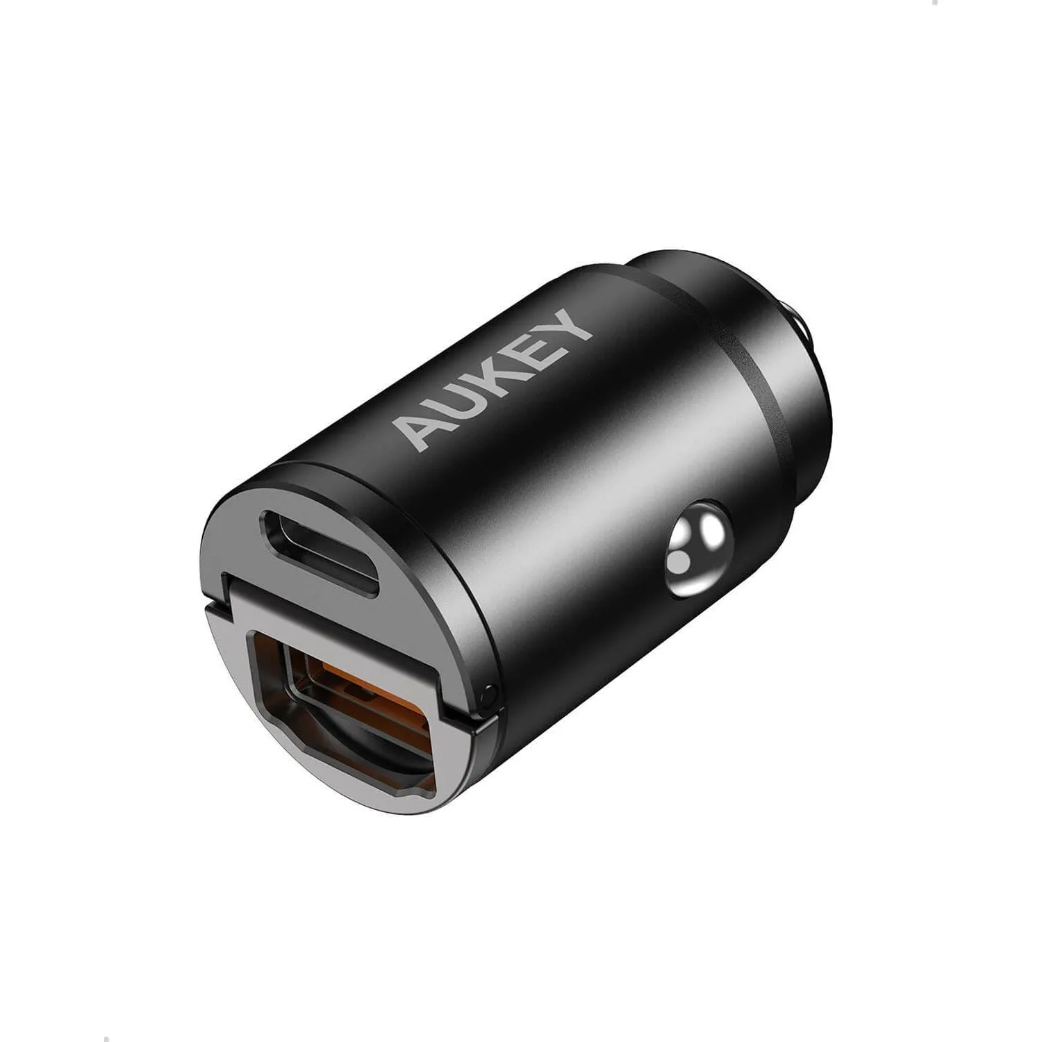 Aukey PD 30W 2-Port USB Type-A and USB Type-C A3 Nano Car Charger (Black)