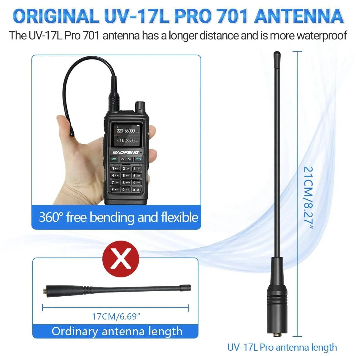 Baofeng UV-17 Pro V2 Walkie Talkie Tri Band Wireless Copy Frequency Long Range 50KM Two Way Radio UV-5R 21 PRO L Ham Radio