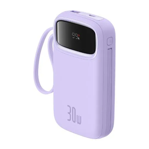 Baseus Pow 2 Digital Display Fast-Charging Power Bank with 2 Built-in Type-C, Purple