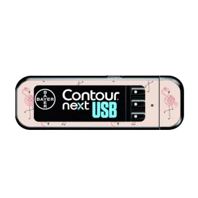 Bayer Contour Next USB Vinyl Sticker (Fancy Flamingos)