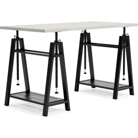 Bayflynn Adjustable Height Desk - White/Black