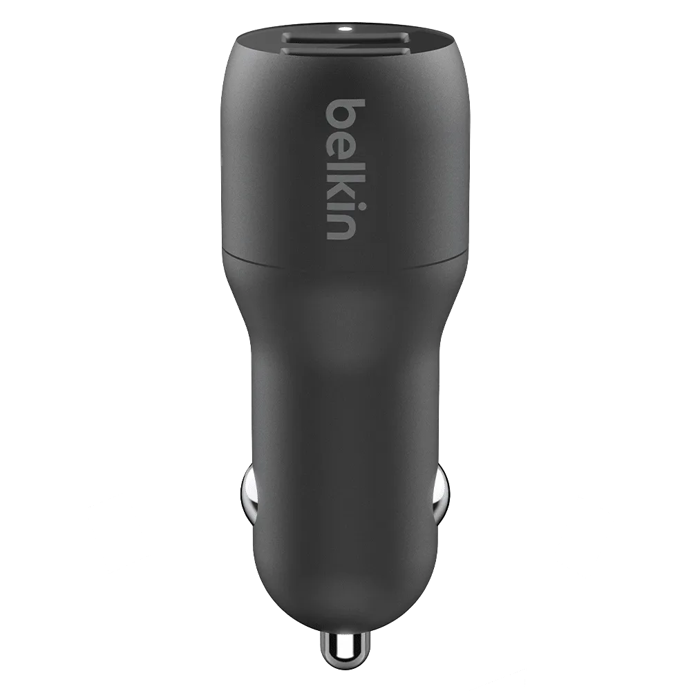 Belkin Dual Port USB A Car Charger 24W with USB A to USB C Cable 3ft by Belkin