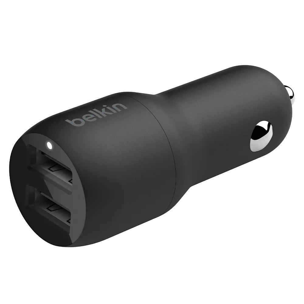 Belkin Dual Port USB A Car Charger 24W with USB A to USB C Cable 3ft by Belkin